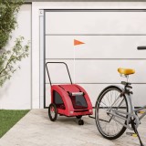 VidaXL Remorcă de bicicletă animale companie, roșu, textil oxford/fier