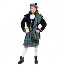 Costum Kilt scotian carnaval, adulti, 5 piese, gentuta inclusa foto