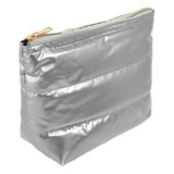 Portfard Puffy cu Fermoar, Argintiu, 25,5x9x20 cm, CMCLASS
