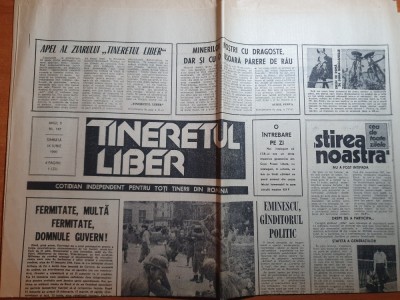 ziarul tineretul liber 16 iunie 1990- articol despre mineriada foto