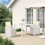 vidaXL Set de masă pentru grădină cu pernă 3 pcs Alb și crem PP 3430047
