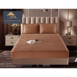 Cumpara ieftin Topper Saltea/Husa de pat matlasata si 2 fete de perne din catifea, cu elastic, model tip topper 180x200 - JO837