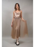 Cumpara ieftin TRICOU SATINAT CU BRETELE SUBTIRI CARINI TALIE UNICA Crem