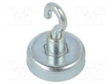 Magnet fix ferită 40N 25mm cu c&acirc;rlig ELESA GANTER