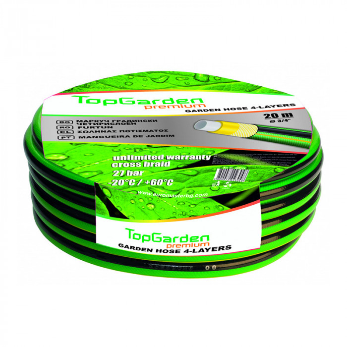 Furtun de gradina Top Garden, 3/4 inch, 50 m, 4 straturi, Verde