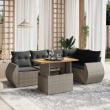 Set mobilier gradina cu perne, 6 piese, gri, poliratan GartenMobel Dekor, vidaXL