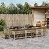 VidaXL Set mobilier grădină cu perne, 17 piese bej combinat poliratan 3211548