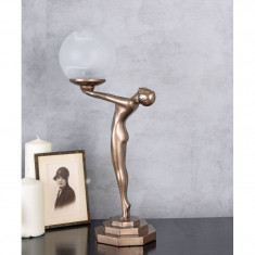 Lampa Art Deco cu o femeie cu o faclie in mana IS096 foto
