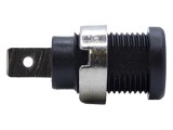 Soclu Banană 4mm 35A 1kV Negru Nichelat Panou