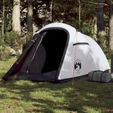 Gossi cort camping tunel 2 persoane, alb, tesatura opaca, impermeabil