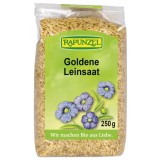 Seminte de in auriu ecologice Rapunzel 250g, bogate in Omega-3 si fibre, vegane