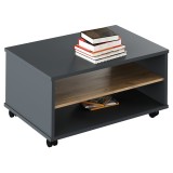 Cumpara ieftin Masuta cafea din mdf maro stejar si gri Rioma 90x60x45 cm