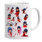Cana alba personalizata miraculos buburuza ladybug, INOVATIX&reg;. 330 ml