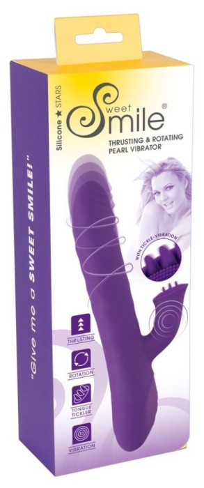 Vibrator iepure cu gland, 3 &bdquo;limbi&rdquo; Thrusting &amp; Rotating (24.7cm)