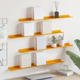 vidaXL Raft de perete cu raft 4 pcs Galben muștar 80 x 9 x 2,5 cm 8003979