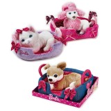 Jucarie din plus Animal companie Barbie cu pat 20 cm, Jad