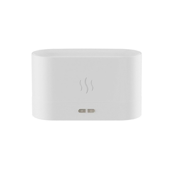 Umidificator de aer și Difuzor de Ulei Esențial eMazing, Design cu Flacără, Capacitate rezervor 180 ml, Lumina de Veghe Ajustabilă, Alb