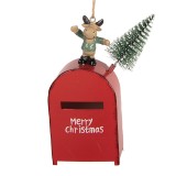 Cumpara ieftin Ornament brad Craciun Cutie Postala metal multicolor 6x3x14 cm