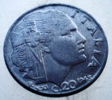 1.781 ITALIA WWII VITTORIO EMANUELE III 20 CENTESIMI 1943 R MAGNETIC, Europa