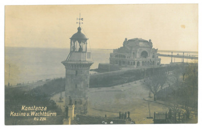 5009 - CONSTANTA, Lighthouse, Farul Genovez - old postcard, real PHOTO - unused foto