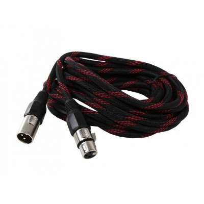 Cablu XLR mama - XLR tata , Panzat , Premium Quality , Negru foto