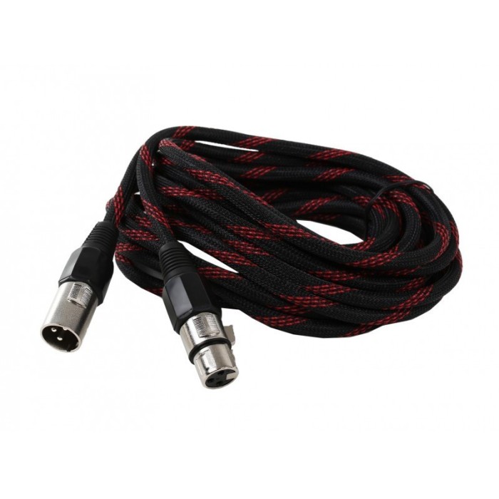 Cablu XLR mama - XLR tata , Panzat , Premium Quality , Negru