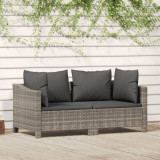 Set mobilier de gradina cu perne, 2 piese, gri, poliratan GartenMobel Dekor, vidaXL