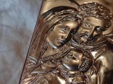 Argint ICOANA SFANTA FAMILIE PRUNCUL ISUS si SFINTII MARIA si IOSIF superba RARA