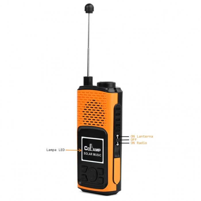 Radio portabil cu lanterna CcLamp CL-601,alimentare duala solar si retea