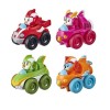 Set 4 Mașinuțe Top Wing Mini Racers 5x7cm, Personaje din Desene Animate, Jucării Colecție, Cadou Copii 3+ Ani