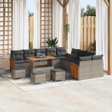 VidaXL Set de canapele pentru grădină 14 pcs Gri 110 x 55 x 71 cm