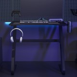 Birou de gaming cu picioare &icirc;n formă de ZZ, negru, 90x60x75 cm