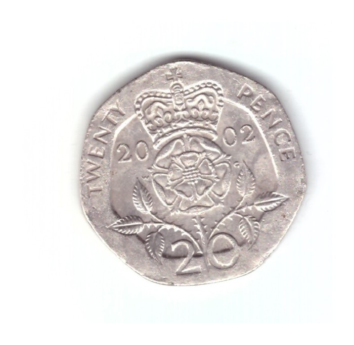 Moneda Marea Britanie 20 pence 2002, stare buna, curata