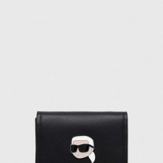 Karl Lagerfeld portofel de piele femei, culoarea negru