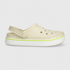 Crocs papuci Crocband Clean Clog femei, culoarea bej 208371