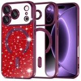 Cumpara ieftin Husa MagSafe pentru Apple iPhone 18 Pro / 17 Pro, Techsuit, Luxury Glitter, Visinie Inchis