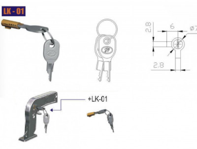 Antifurt cupla remorca cu cheie foto