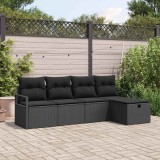 VidaXL Set de canapele pentru grădină 5 pcs Negru 230 x 117 x 85 cm