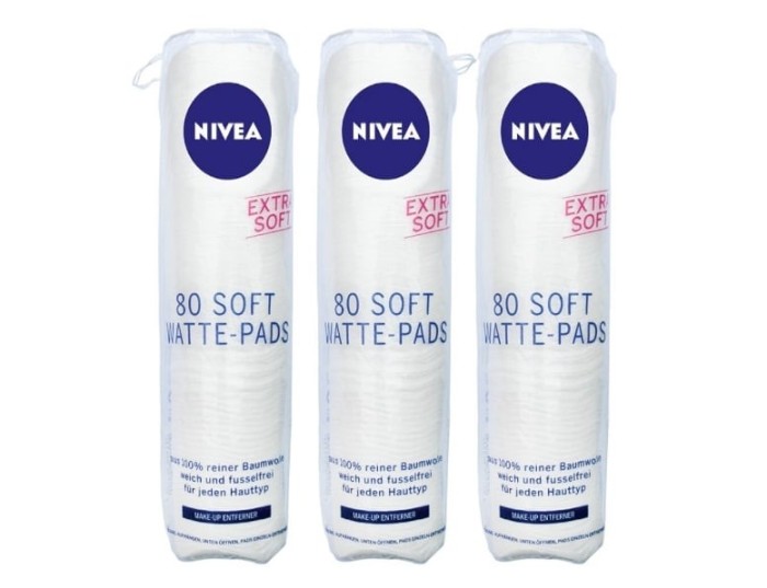 Pachet 3 x Dischete Demachiante Nivea Soft, 80 Bucati
