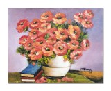 Cumpara ieftin Tablou cu maci regali si carti, pictat manual 50x40cm ulei pe panza, Constantin Feraru