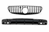 Difuzor Bara Spate cu Ornamente evacuare Negre si Grila Centrala Mercedes S-Class C217 Coupe (2018-2020) S63 Facelift Design Performance AutoTuning, KITT