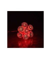 Ghirlanda electrica luminoasa decorativa cu felinar 20 LEDuri rosii cablu transparent WELL foto