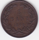 Romania 5 BANI 1867 Heaton, Cupru (arama)