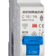 Siguranta electrica automata Schrack AMPARO AM417516--, 4,5kA, 16A, 1P+N, 1 modul