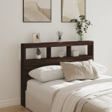 Tablie de pat cu dulap si LED, stejar maro, 140x17x102 cm GartenMobel Dekor, vidaXL