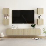 vidaXL Set dulapuri TV,stejar sonoma, 7 piese , PAL