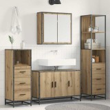 vidaXL Set de mobilier pentru baie cu sertar 4 pcs stejar artizanal 3402483