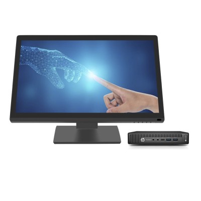 Sistem POS HP 600 G2 Mini PC, Intel Core i5-6500T 2.50 - 3.10GHz, 8GB DDR4, 128GB SSD, Windows 10 Pro + Monitor Nou Touchscreen OptimX Pro MY21, 21 In foto