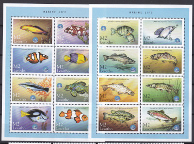 DB1 Fauna Marina Pesti Lesotho 2 MS MNH foto