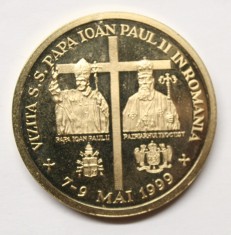 PROBA 100 LEI 1999 . VIZITA PAPEI IN ROMANIA . ALAMA .